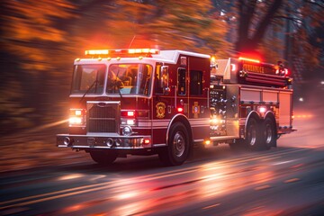 Fire trucks will turn on their lights and sound signals to request clearing of the way.