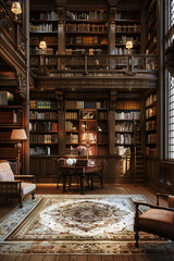 Literary Haven: Classic Library Retreat