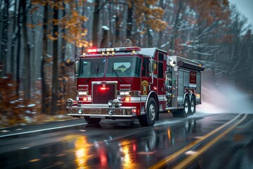 Fire trucks will turn on their lights and sound signals to request clearing of the way.