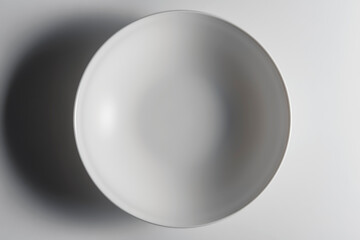 Elegant white empty soup plate bowl