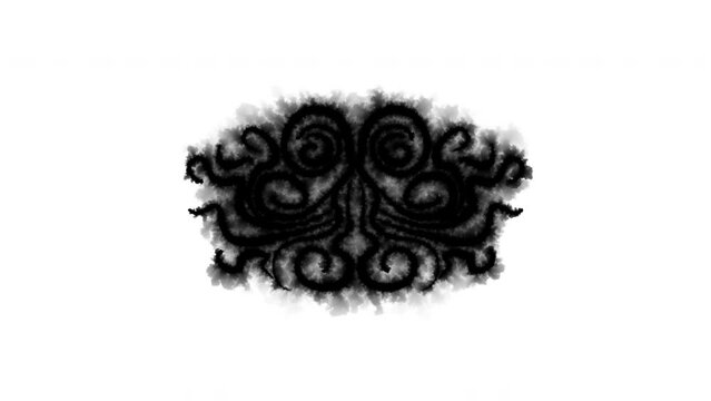Organic ink ornamental patterns of black ink on white background 1