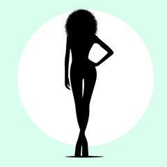 silhouette of a sexy girl African-American woman