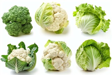 Fototapeta premium a bunch of different types of vegetables on a white background