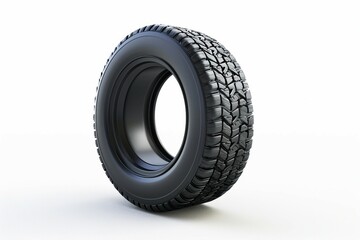 a black tire on a white background