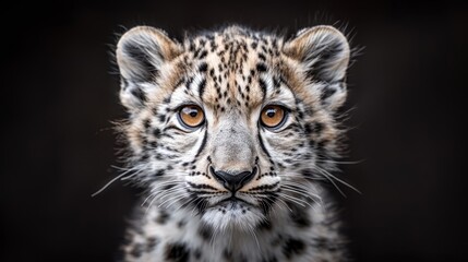   A tight shot of a cheetah's expressive face gazing into the camera with intense eyes - obrazy, fototapety, plakaty