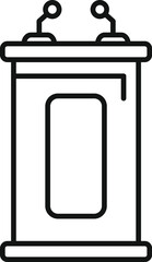 Speaker wooden tribune icon outline vector. Speech success. Stage social