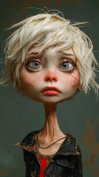 A Hilarious Caricature of a Blonde Girl