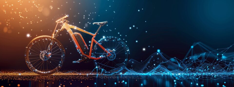Futuristic modern technology bicycle abstract background.AI generated image
