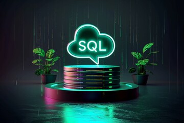 3D illustration of SQL stands for Structured Query Language - obrazy, fototapety, plakaty