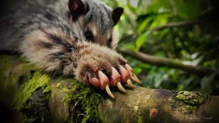 Fototapeta premium Possum Paw: A Closer Look at Nature's Design