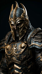 Fototapeta premium Dark Art Depicting a Futuristic Greek Warrio