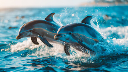 Dolphin Jumps Amidst Aquatic Life