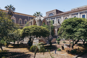 One of courtyard of University of Catania - Department of Human Sciences, former Benedictine...