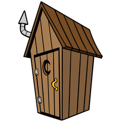 Outhouse - A quaint rustic backyard Outhouse.   - 786641740