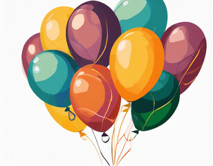 Naklejka premium colorful balloons isolated on transparent background cutout