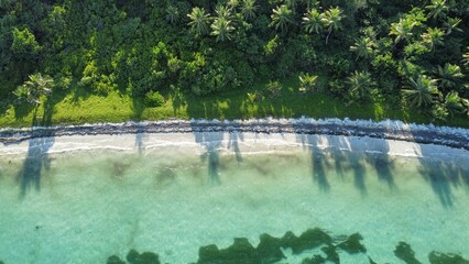 Aerial view of the beautiful Little Corn Island in the  Caribbean part of Nicaragua