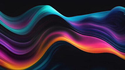 Fototapeta premium Colorful Vector Wave Design with Light Lines, Abstract Background Illustration