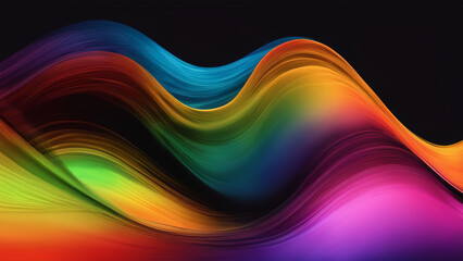 Colorful Vector Wave Design with Light Lines, Abstract Background Illustration