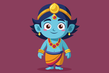 Por favor, crie o seguinte personagem infantil Vishnu  vector illustration 
