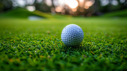 Naklejka premium Golf ball on the green.