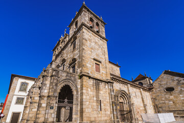 Fototapeta na wymiar Exterior of Cathedral in Braga historic city, Portugal