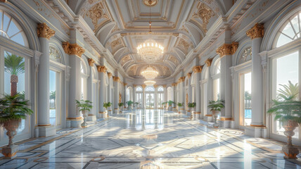 Exquisite Showpieces of a Grand Ballroom - obrazy, fototapety, plakaty