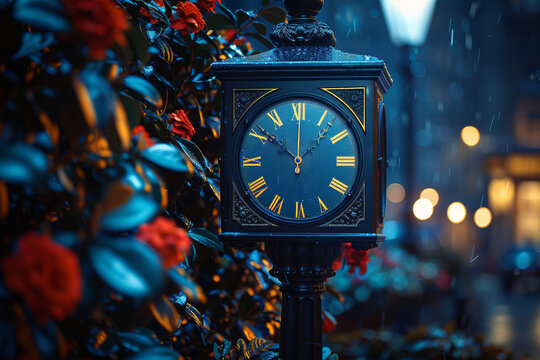 A clock ticking away the seconds, minutes, and hours, reminding us of the passage of time and the importance of seizing each moment. Concept of time and mindfulness. Generative Ai.