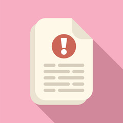 Contract disclaimer icon flat vector. Paper document. Design law data