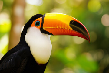 Naklejka premium AI Generated Image. Toco toucan in the wild