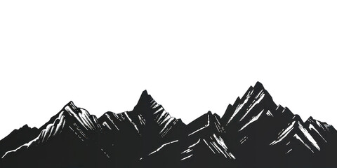 PNG Mountain range silhouette mountain outdoors mountain range - obrazy, fototapety, plakaty