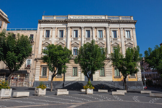 Palazzo Delle Finanze on Vincenzo Bellini Square in historic part of Catania city on the island of Sicily, Italy