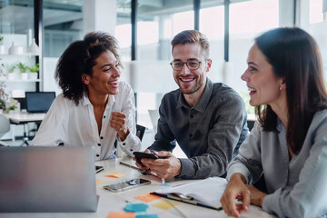 A Group of People Sitting Around a Table. Generative AI.