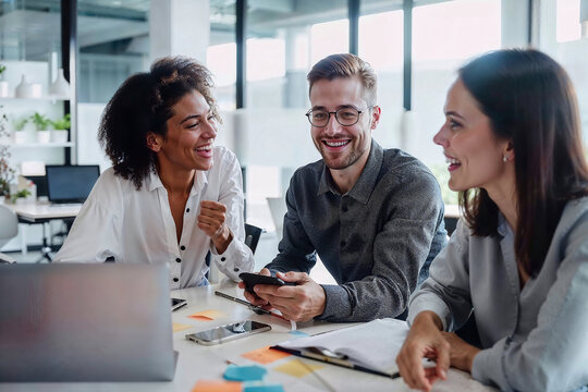 A Group of People Sitting Around a Table. Generative AI.