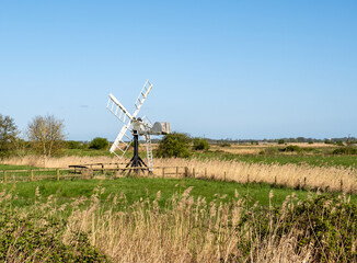 Drainage Mill in Upton marshes in the heart of the Norfolk Broads National park