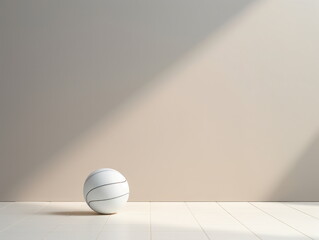 Volleyball ball on a colorful minimalistic gradient background. Sports background. Copy space