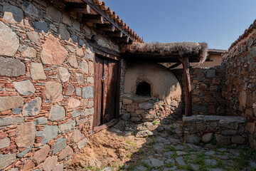 Fototapeta na wymiar Fikardou, an isolated, almost deserted , traditional mountain village of medieval atmosphere, located at 900 nm ASL on the south-eastern slopes of the Troodos Mountains, Nicosia district, Cyprus