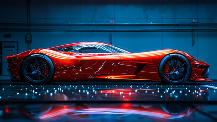 Fast and Futuristic Red Sports Car Concept