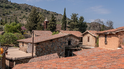 Fikardou, an isolated, almost deserted , traditional mountain village of medieval atmosphere, located at 900 nm ASL on the south-eastern slopes of the Troodos Mountains, Nicosia district, Cyprus