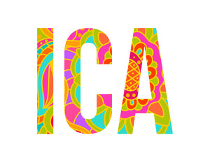 Peruvian Ica city name creative design