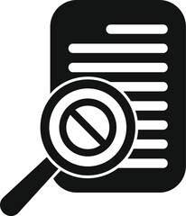 Search error in disclaimer icon simple vector. Term notice. Credit deny request