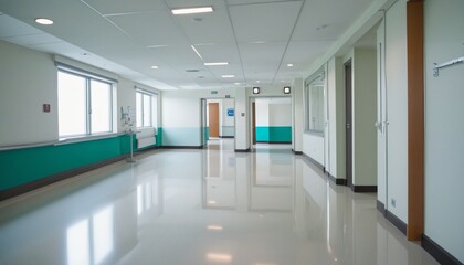Naklejka na ściany i meble Abstract hospital corridor in Bright Colours 