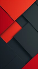 Geometric abstract pattern of red and black layers