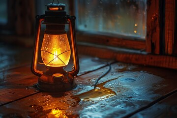 Explore the nostalgic charm of an antique oil lamp, its intricate design telling tales of years past. The warm flame illuminates the darkness, casting dancing shadows