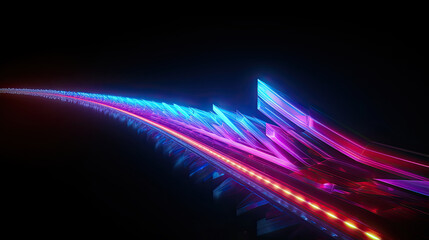 Abstract neon light waves background