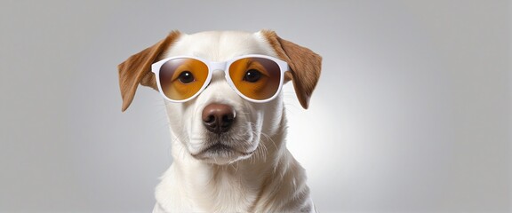 dog with sunglasses in Bright Colours 