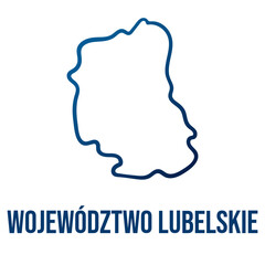 Województwo lubelskie (Lublin Voivodeship) outline isolated map with simplified contour