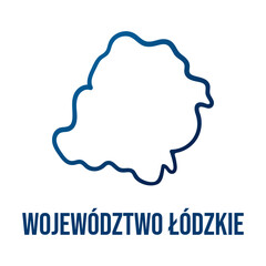  Łódź Voivodeship (Województwo łódzkie) outline isolated map - obrazy, fototapety, plakaty
