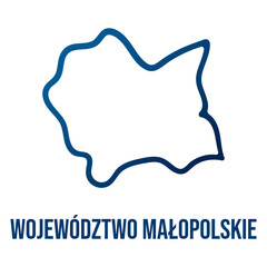 Lesser Poland Voivodeship (Województwo małopolskie) abstract simplified map