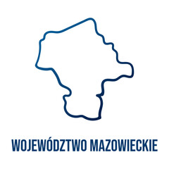 Masovian Voivodeship (Województwo mazowieckie) simplified outline map