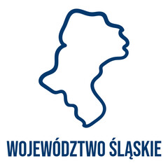 Silesia Province (Województwo śląskie) simplified outline map. Vector